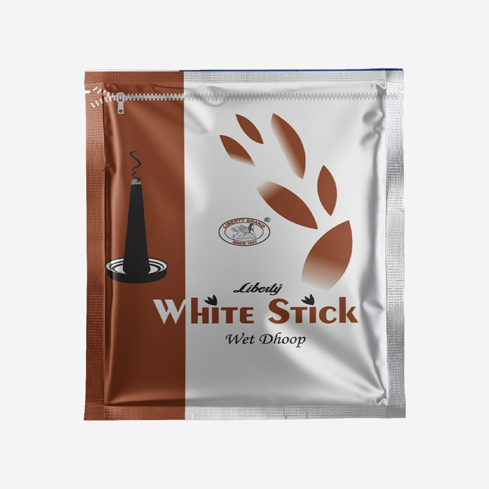 White Stick Wet Dhoop Zipper Pouch
